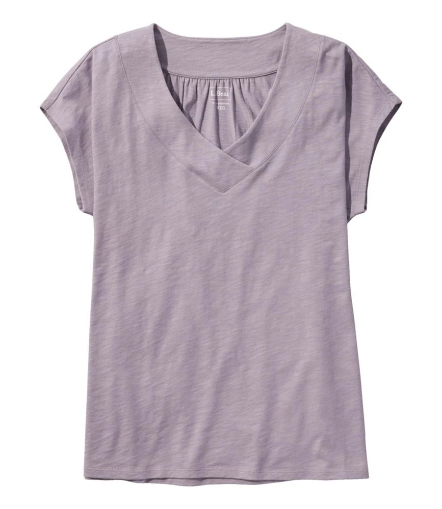 Women's Organic Cotton Tee, V-Neck Cap-Sleeve