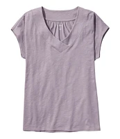 Women's Organic Cotton Tee, V-Neck Cap-Sleeve