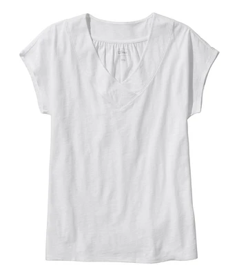Women's Organic Cotton Tee, V-Neck Cap-Sleeve