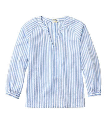 Women's Bean's Seacoast Seersucker Splitneck Shirt