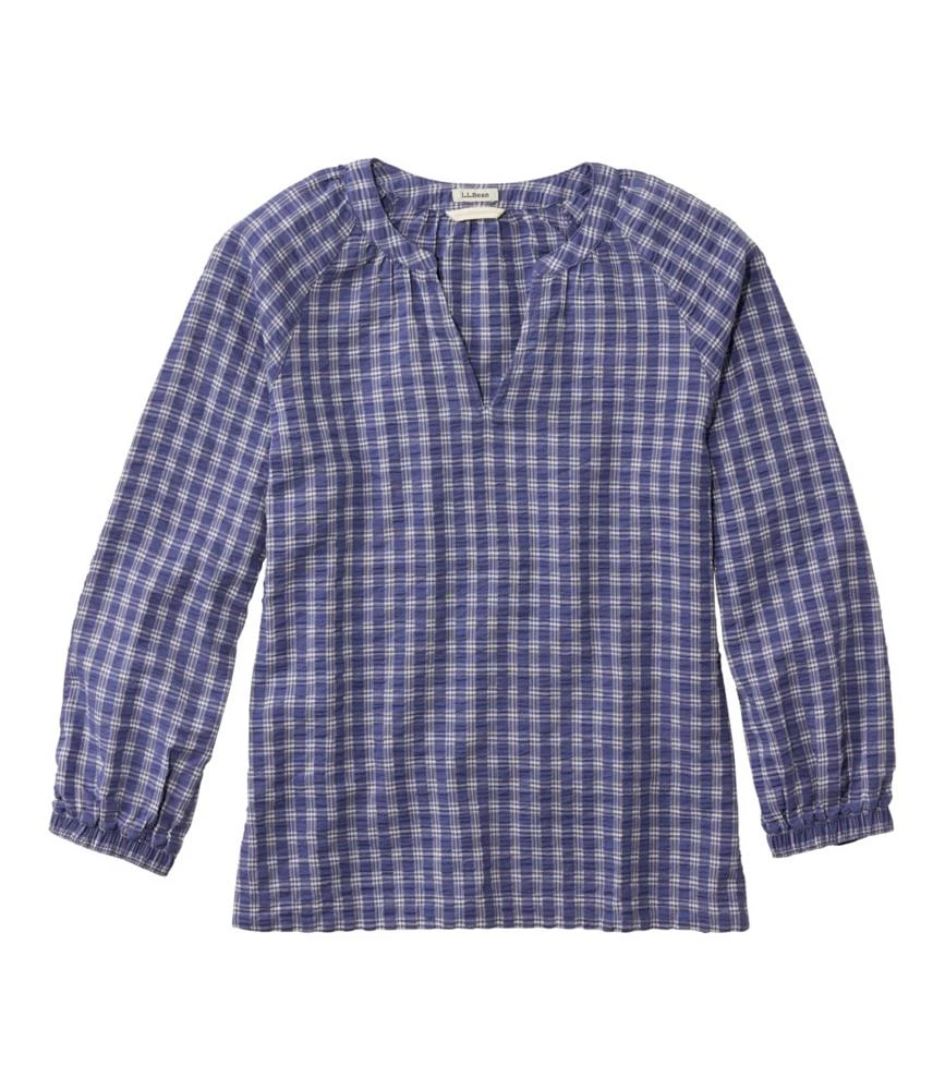 Women's Bean's Seacoast Seersucker Splitneck Shirt