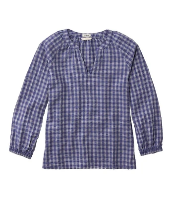 Women's Bean's Seacoast Seersucker Splitneck Shirt