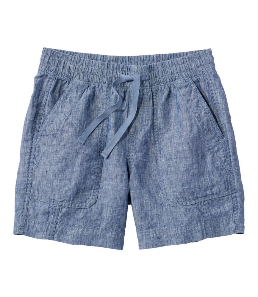 Women's Premium Washable Linen Shorts, Mid-Rise 6"