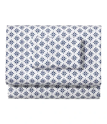 Sunwashed Percale Sheet Collection, Block Floral Print