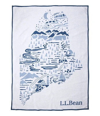 ChappyWrap Cozy Throw Blanket, Maine Map