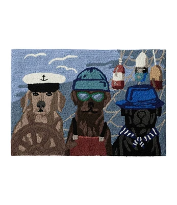 Indoor/Outdoor Vacationland Rug, Seaside Dogs