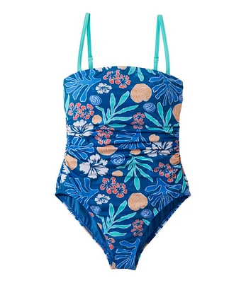 Women's Coastal Essentials Swimwear, Bandeau Tanksuit Print