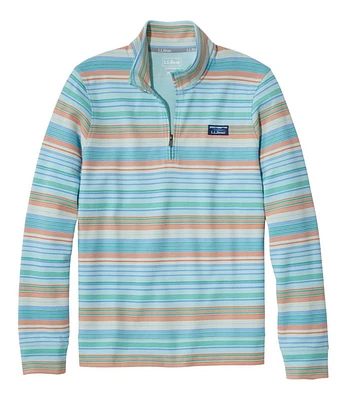 Men's Comfort Stretch Performance Piqué, Quarter-Zip Pullover, Stripe