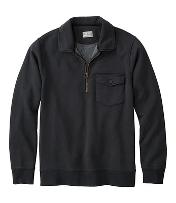Men's Sunwashed Sweatshirt, Quarter-Zip Polo, Long-Sleeve