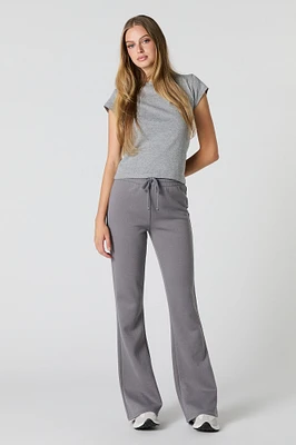 Fleece Drawstring Flare Sweatpant