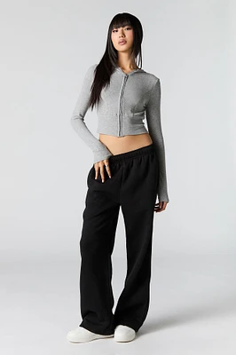 Solid Fleece Wide Leg Sweatpant