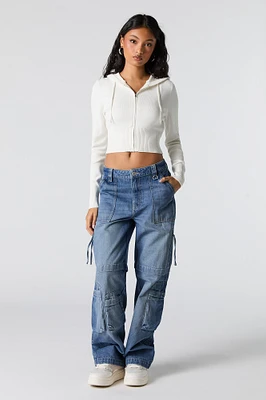 Zip Pocket Straight Leg Cargo Jean