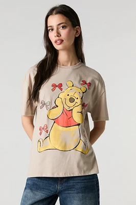 Winnie the Pooh Bow Graphic Boyfriend T-Shirt