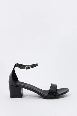 Faux Leather Heel