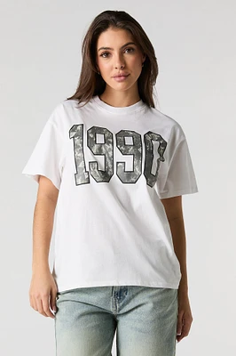 Camo 1990 Graphic Boyfriend T-Shirt