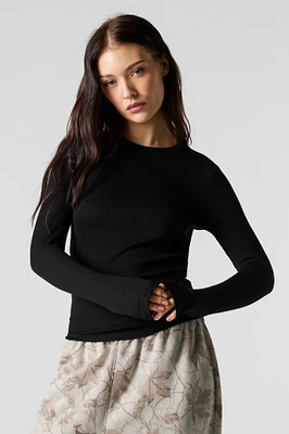 Everyday Ribbed Long Sleeve Top