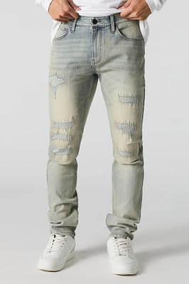 Light Vintage Wash Distressed Skinny Jean