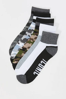 Camo Athletic Quarter Socks (5 Pack)