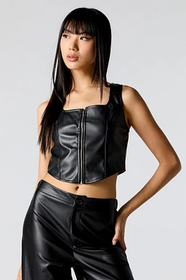 Faux Leather Corset Top