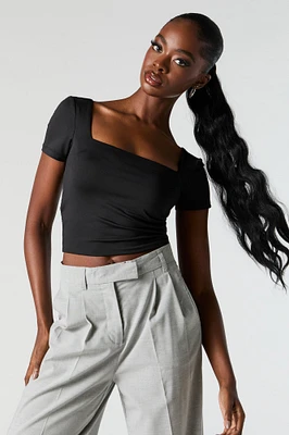 Contour Square Neck Cropped T-Shirt