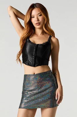 Metallic Sequin Mini Skort