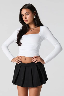 Crepe Pleated Mini Skort