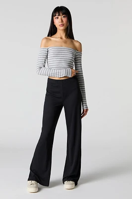 Soft Ribbed Wide Leg Pant