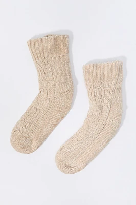 Cable Knit Sock Slippers