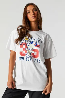 Snoopy NYC Graphic Boyfriend T-Shirt