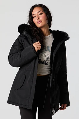 Faux Fur Lined Hooded Parka