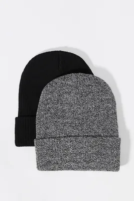 Ribbed Knit Beanie (2 Pack)