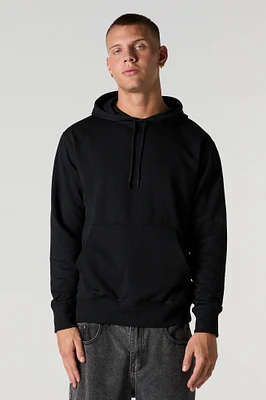 Solid Fleece Drawstring Hoodie