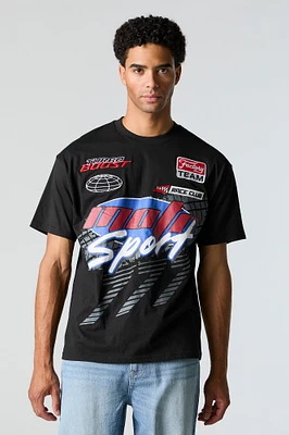 Racer Embroidered Graphic T-Shirt