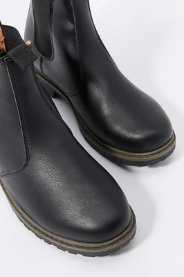 Faux Leather Chelsea Boot