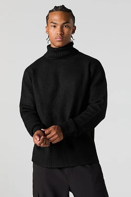 Mossy Knit Turtleneck Sweater