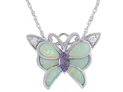 Sterling Silver Created Opal