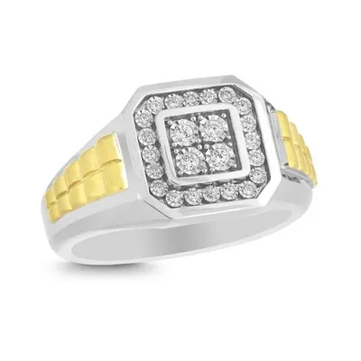 Men's Two Tone Gold 0.15CTW Diamond Ring