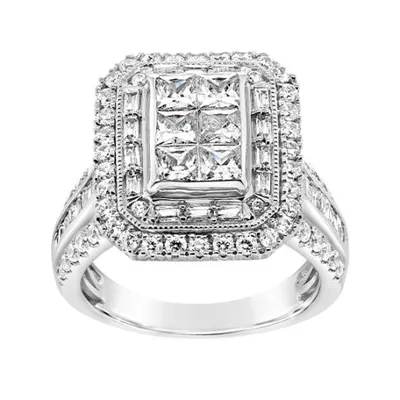 14K White Gold 2.50CTW Diamond Fashion Ring