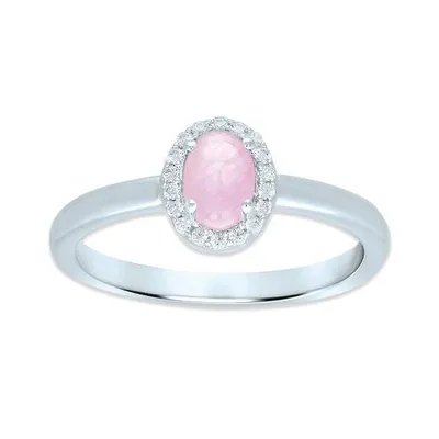 POLAR PINK Sterling Silver Pink Sapphire & Diamond Ring