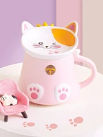 Pink Cat Ceramic Mug Set