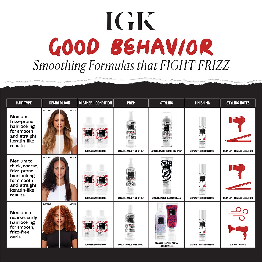 IGK Good Behavior Spirulina Protein Smoothing Blowout Balm