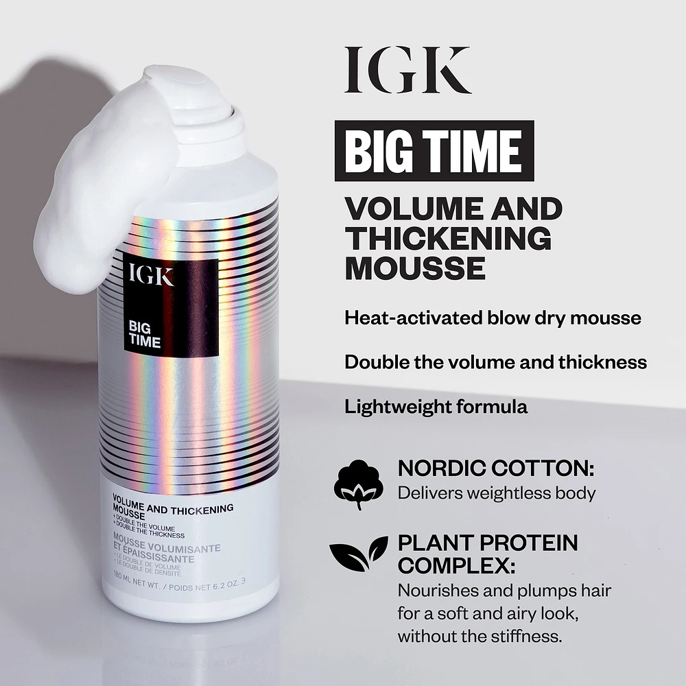 IGK Big Time Volume & Thickening Mousse