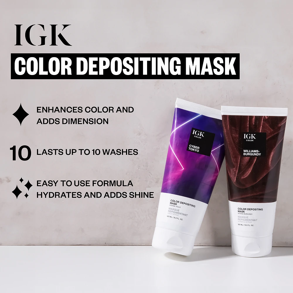 IGK Color Depositing Hair Mask Williams Burgundy