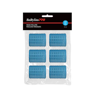 BABYLISSPRO Self Gripping Magic Rollers Light Blue 6 Pack