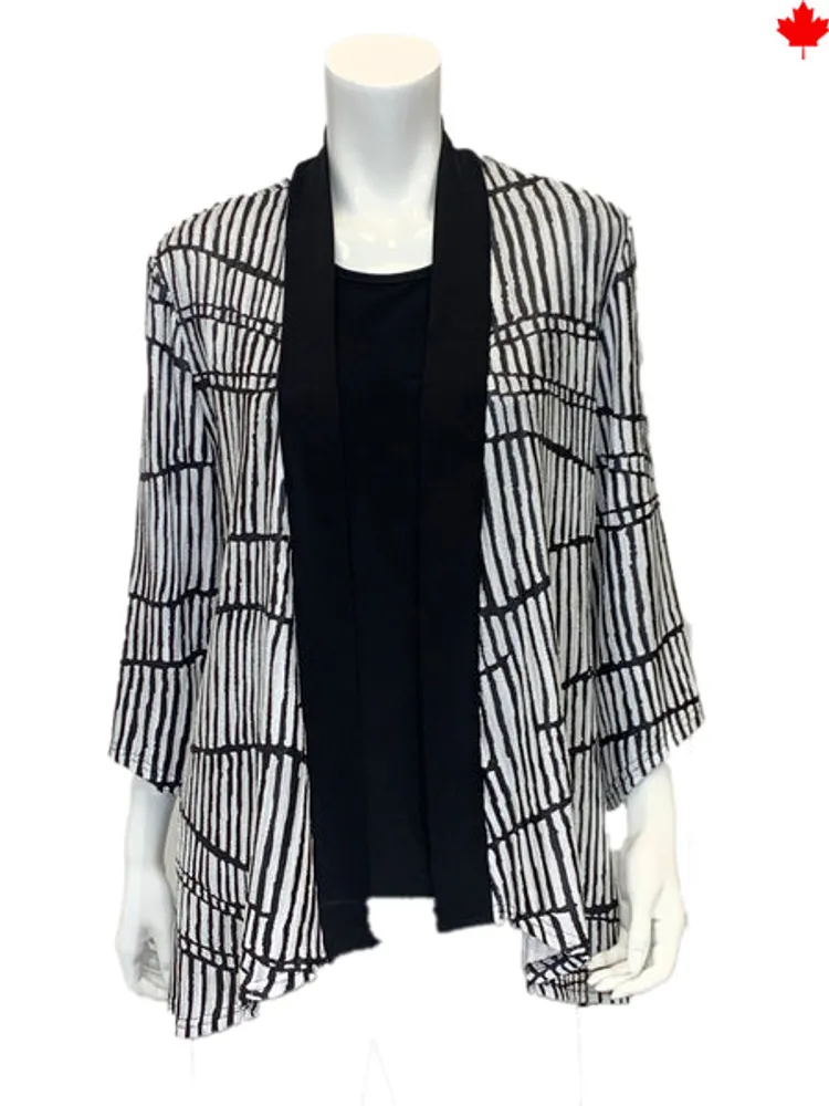 Cardigan with Black Contrast