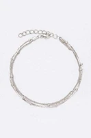 Janissa Silver Layer Chain Anklet Set