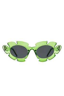 Ginnie Green Flower Cutout Cateye Sunglasses