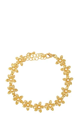 Moira Flower Metal Linked Bracelet