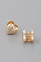 Kathy Heart Locket Clasp Huggie Earrings