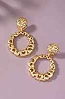 Joy Openwork Swirl Dangling Hoop Earrings